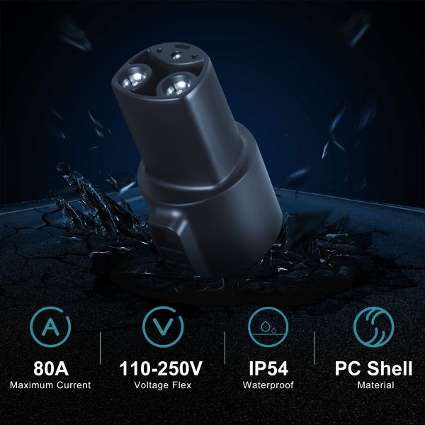 J1772 to Tesla Adapter | 80Amp 250V J1772 Adapter Compatible with Tesla NACS Vehicles - Image 2