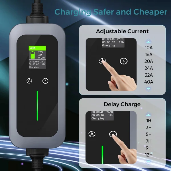 M Series Tesla Portable EV Charger | NACS Level 2 |  240V | 40 Amp | NEMA 14-50 | 16 ft Charging Cable - Image 3