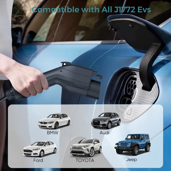 M Series J1772 Portable EV Charger | Level 2 |  240V | 40 Amp | NEMA 14-50 | 16 ft Charging Cable - Image 4