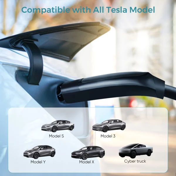 M Series Tesla Portable EV Charger | NACS Level 2 |  240V | 40 Amp | NEMA 14-50 | 16 ft Charging Cable - Image 4