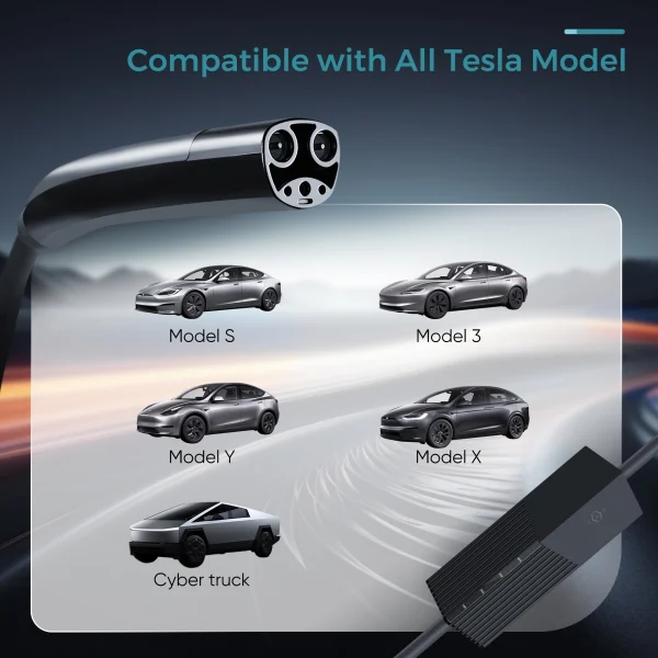 Duevolt Level 1 & 2 Tesla/NACS Portable EV Charger | 110V & 240V | 16-40 Amp | NEMA 5-15 & 14-50 - Image 3