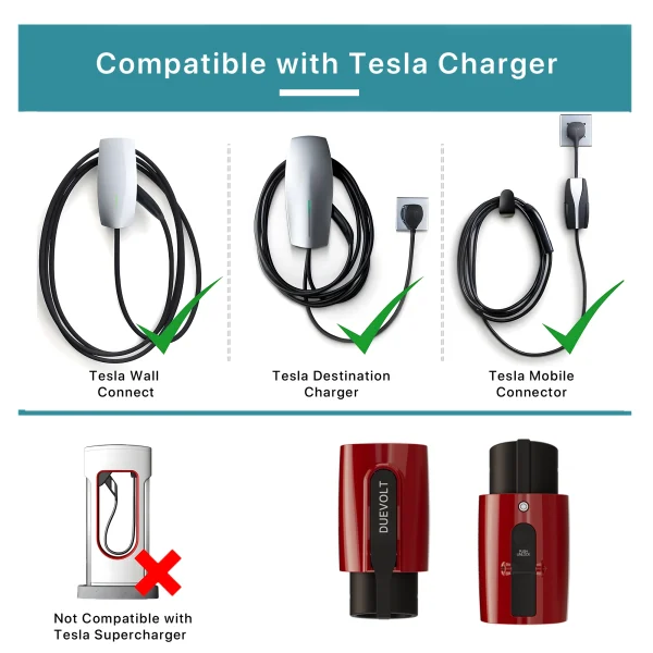 Tesla to J1772 Adapter | 80A 250V Tesla EV Charging Adapter Compatible with All J1772 Vehicles - Image 3
