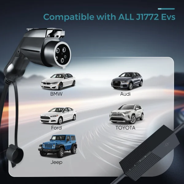 Duevolt Level 1 & 2 J1772 Portable EV Charger | 110V & 240V | 16-40 Amp | NEMA 5-15 & 14-50 - Image 3