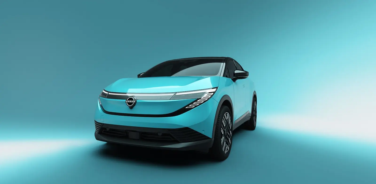 Next-gen Nissan Leaf 2025 in bright blue with sleek, aerodynamic design