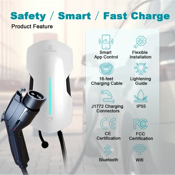 RACE Level 2 J1772 EV Charger | 240V 40Amp Smart Electric Car Charger - Image 5