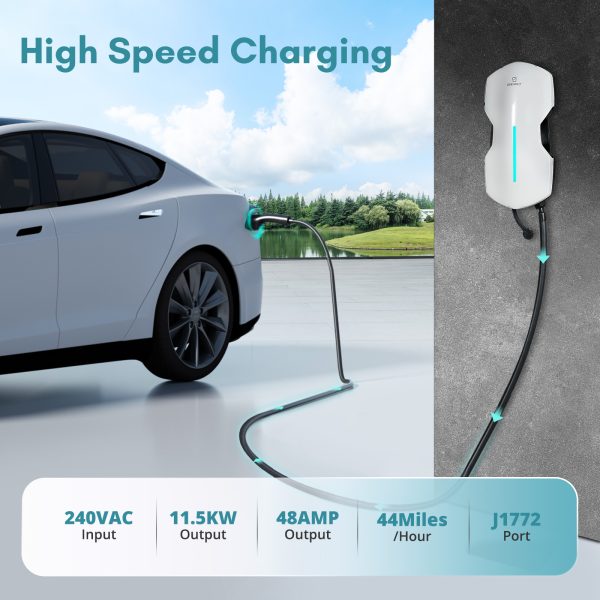 DUEVOLT Level 2 EV Charger – 40 Amp 240V, 9.6 kW EVSE with J1772 Connector, NEMA 14-50 Plug, 16ft Cable for Home Charging - Image 3