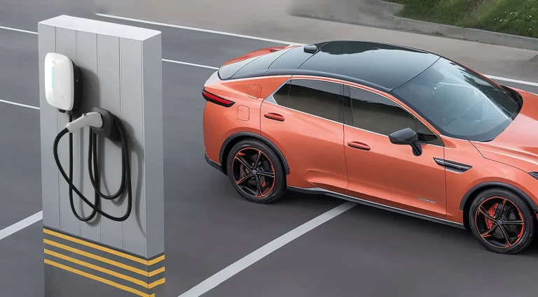 EV Charger Permit: Electric vehicle charging station installed at a residential parking area