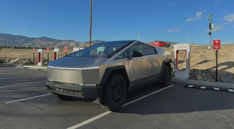 Tesla Cybertruck charging at a Supercharger station – how to charge Cybertruck guide