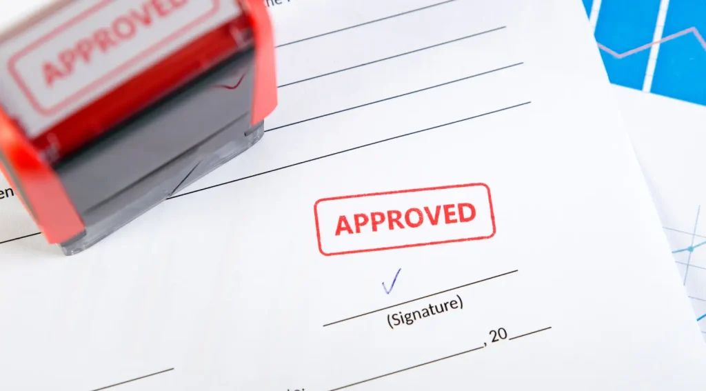 Approved permit form for EV charger installation in condos