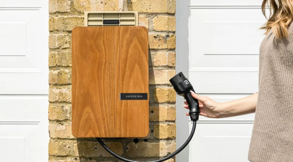 Modern home EV charging station for shared condo use