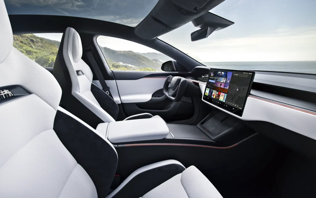 Tesla Model S interior cabin – luxury EV design and technology