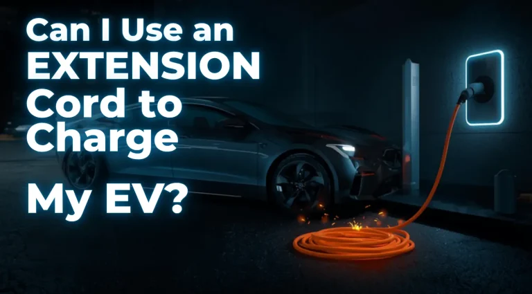EV charging with an extension cord showing overheating risk