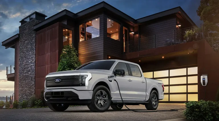 Ford F-150 Lightning powering a home using a bidirectional EV charger