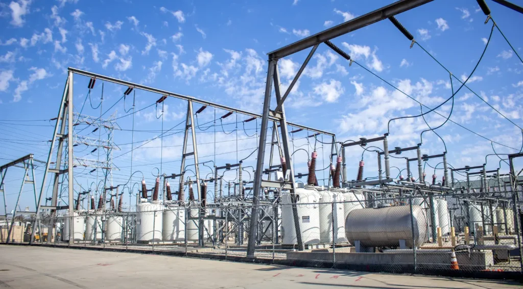 Power substation representing EV integration with the grid via V2G