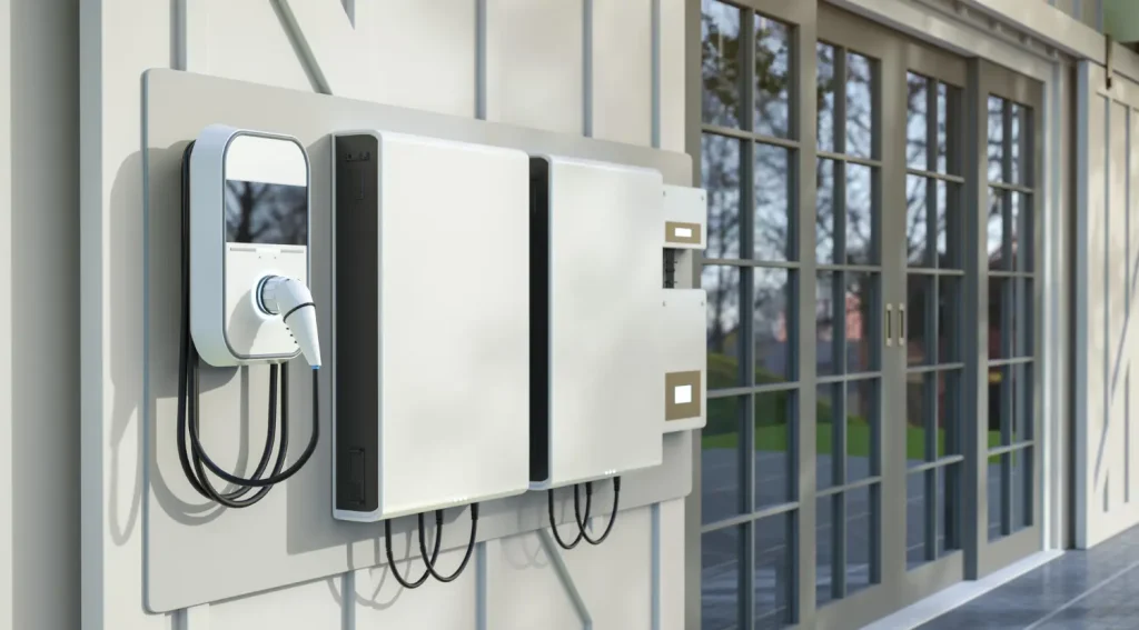 Wall-mounted EV charger enabling V2G home energy sharing