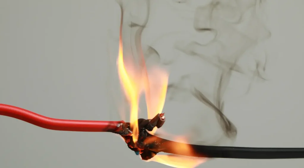 extension cord wire melting and catching fire under heavy load