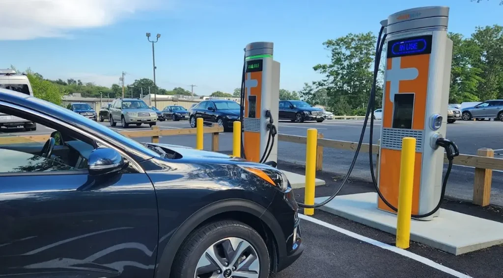 commercial ev charging station installation summary illustration