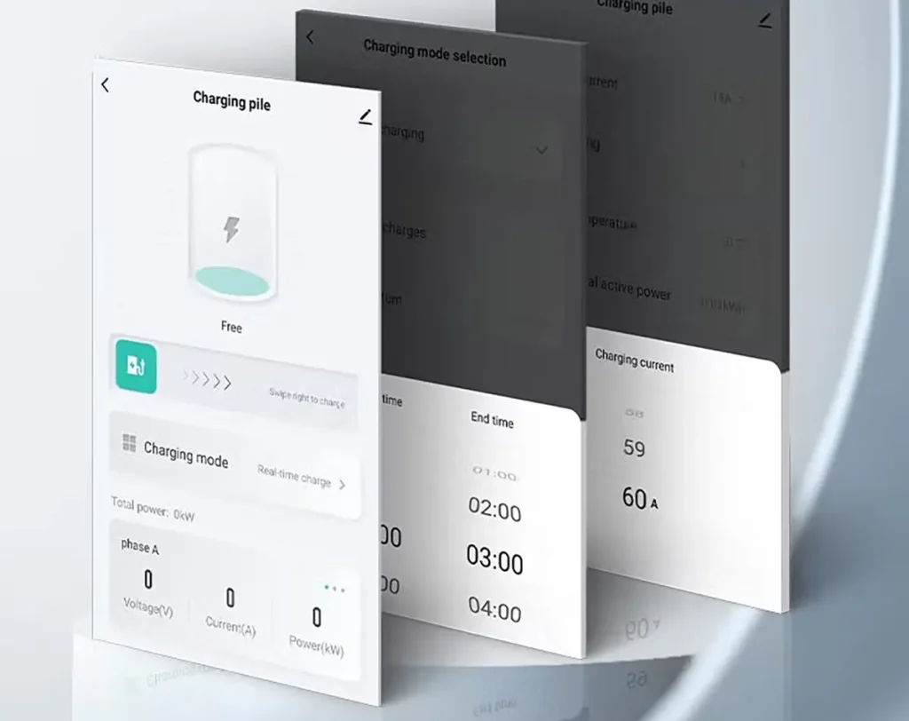 best EV charging app interface showing adjustable charging power and real-time control