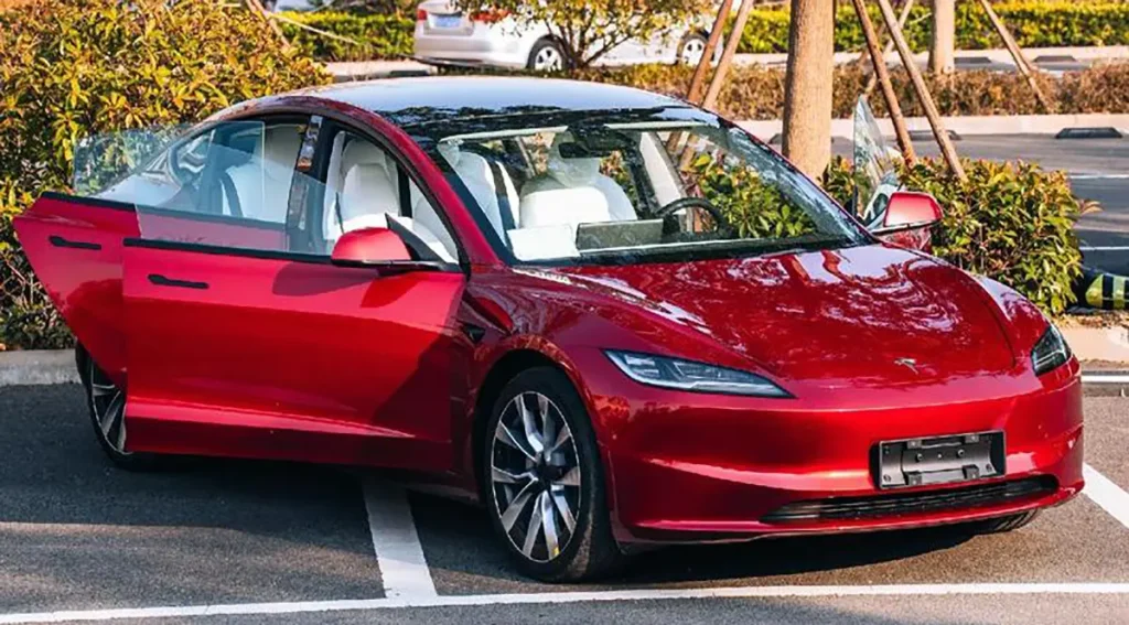 Tesla Model 3 electric sedan parked outdoors